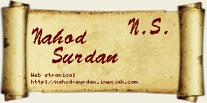 Nahod Surdan vizit kartica